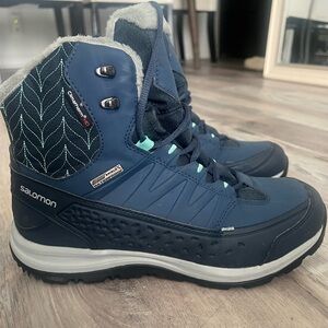 Salomon Women's Blue Winter Boots Size 39.5
